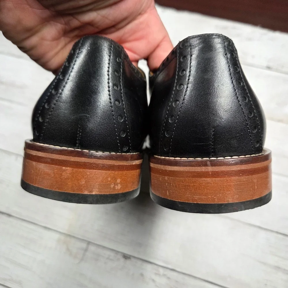 J. Murphy Johnston & Murphy Wingtip Oxford Shoes Men 9.5M Black Leather 59-1045